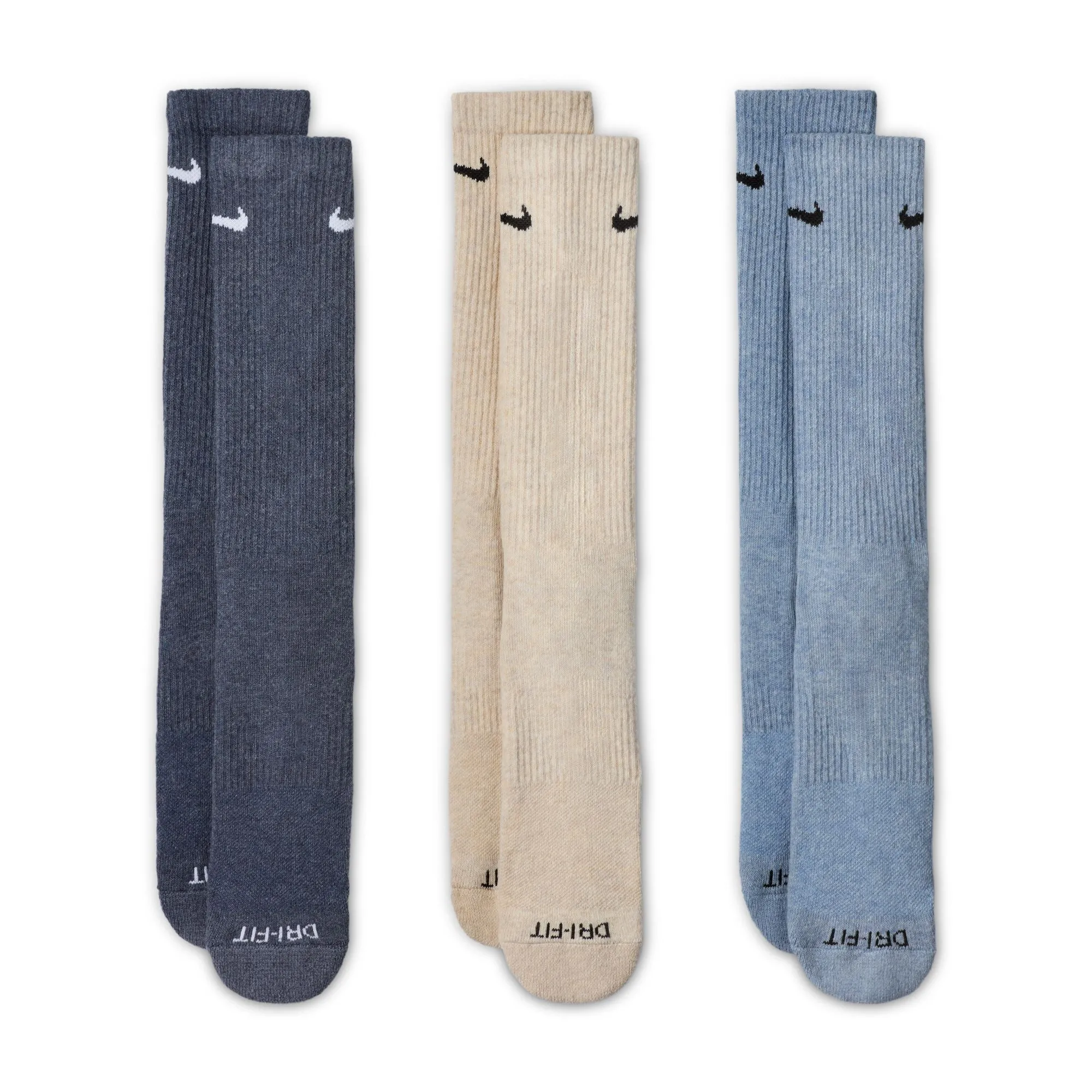 Nike Everyday Plus Cushion Crew Socks 3 Pack Petrol Blue / Oat / Blue