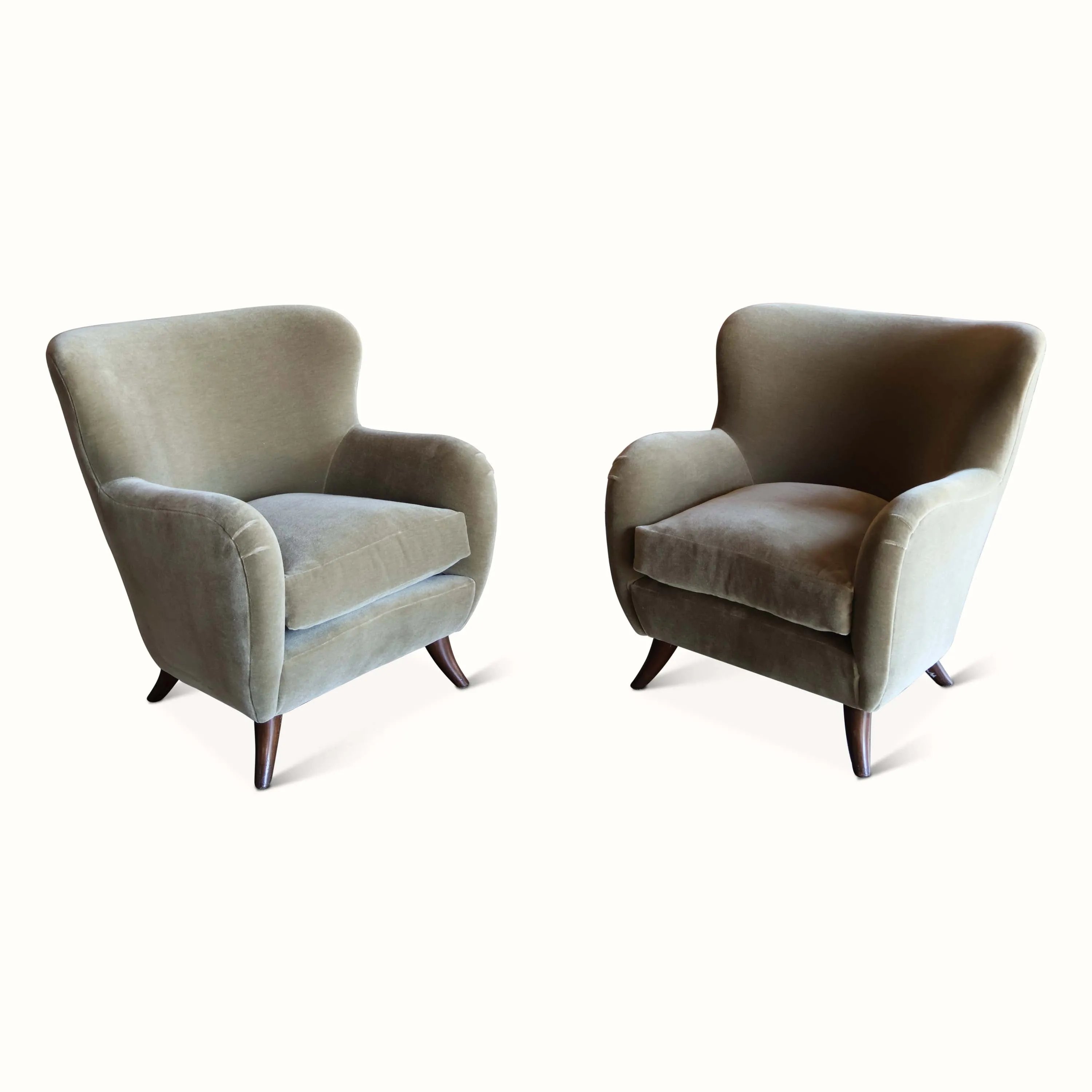 Pair of Mohair Chairs by Joaquim Tenreiro, Brazil, 1960s