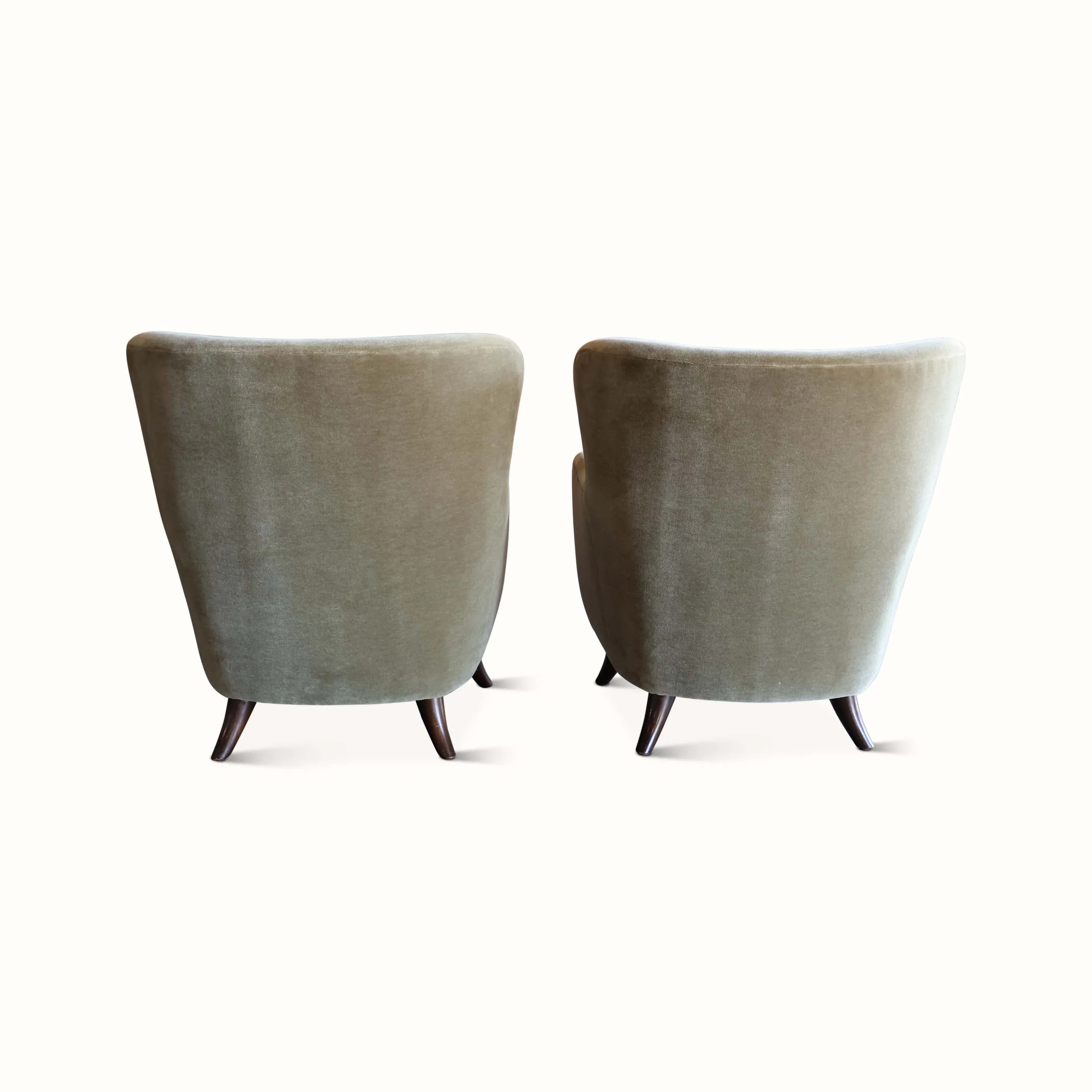 Pair of Mohair Chairs by Joaquim Tenreiro, Brazil, 1960s