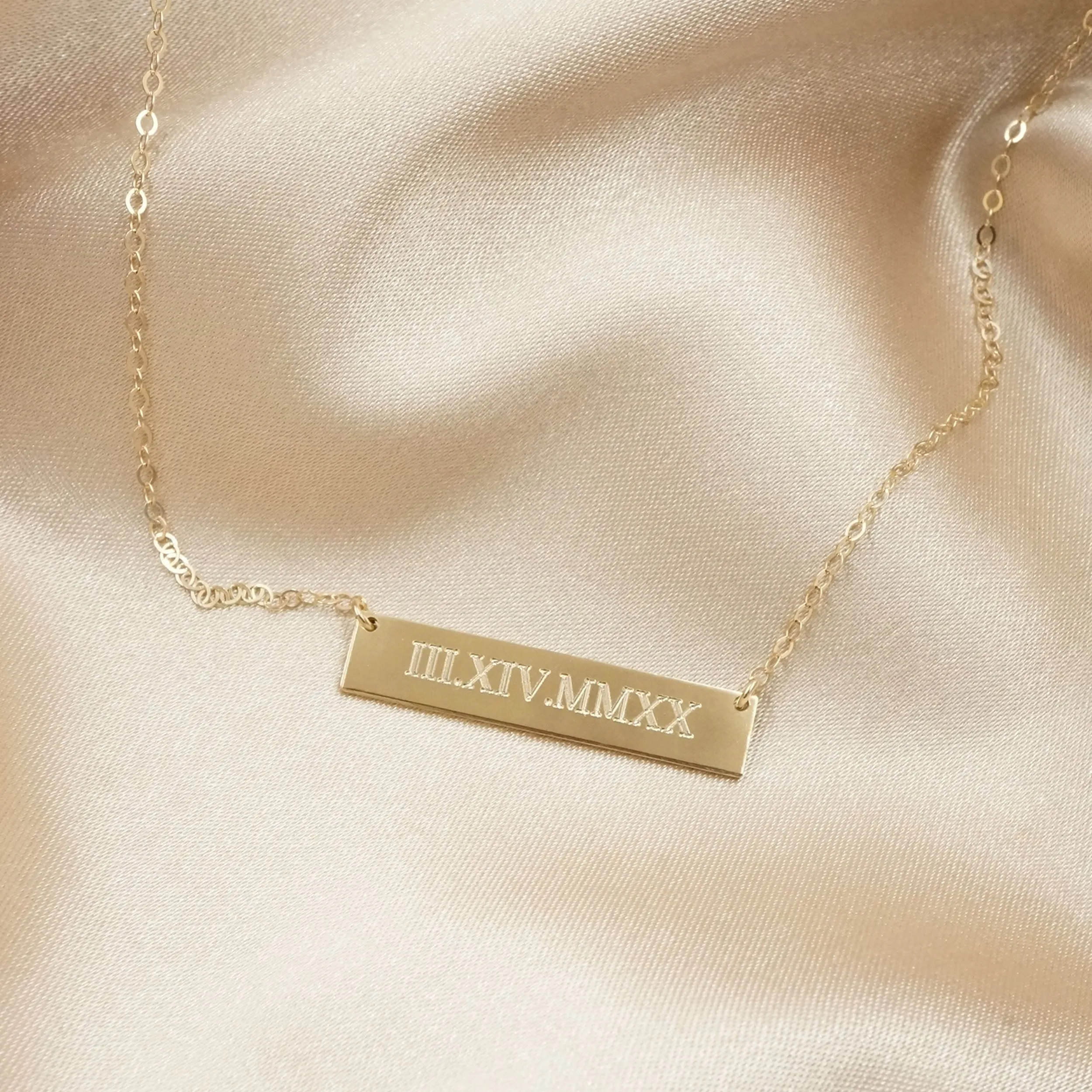 Roman Numeral Bar Necklace