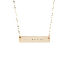 Roman Numeral Bar Necklace