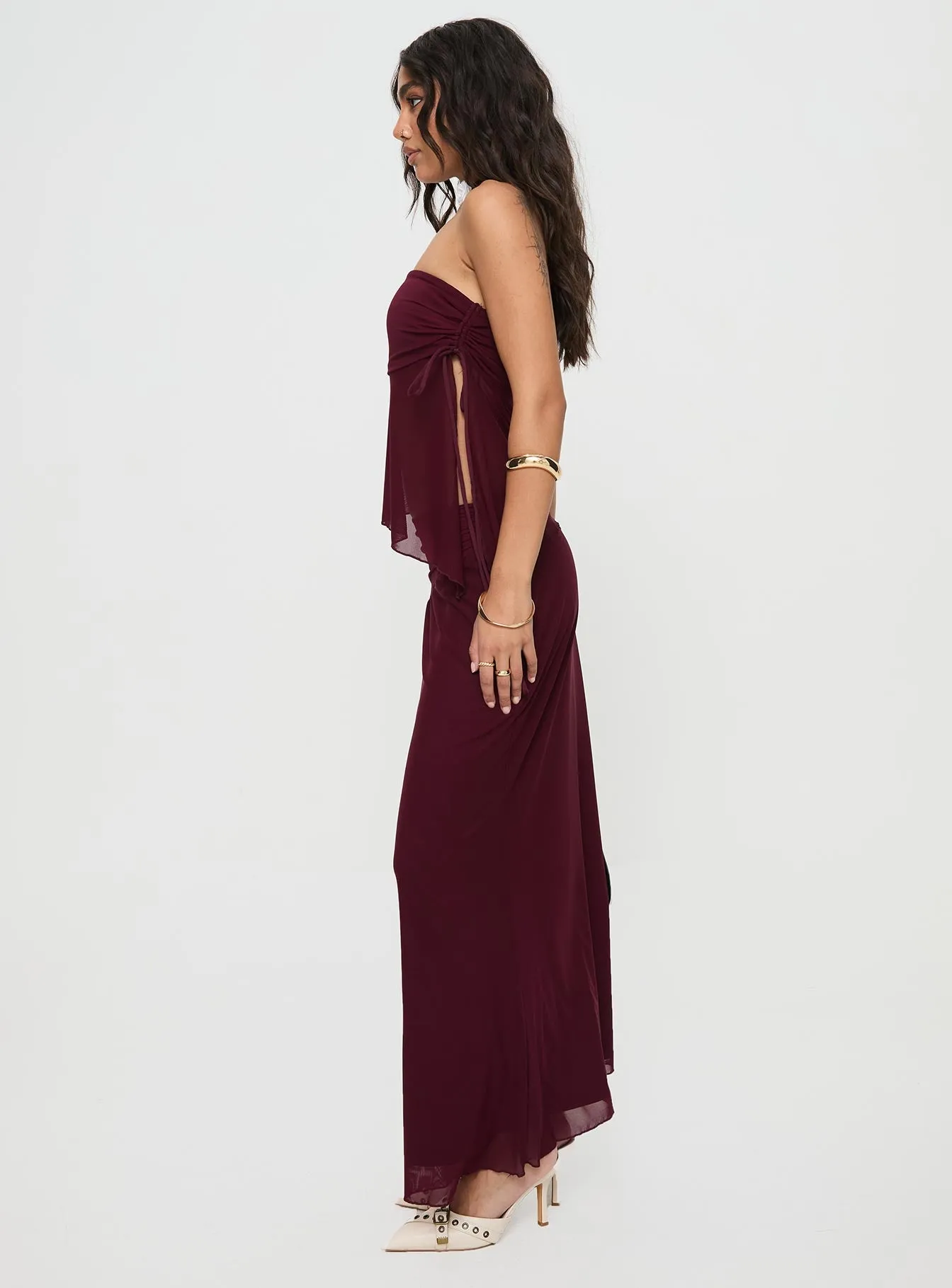 Semara Strapless Set Burgundy