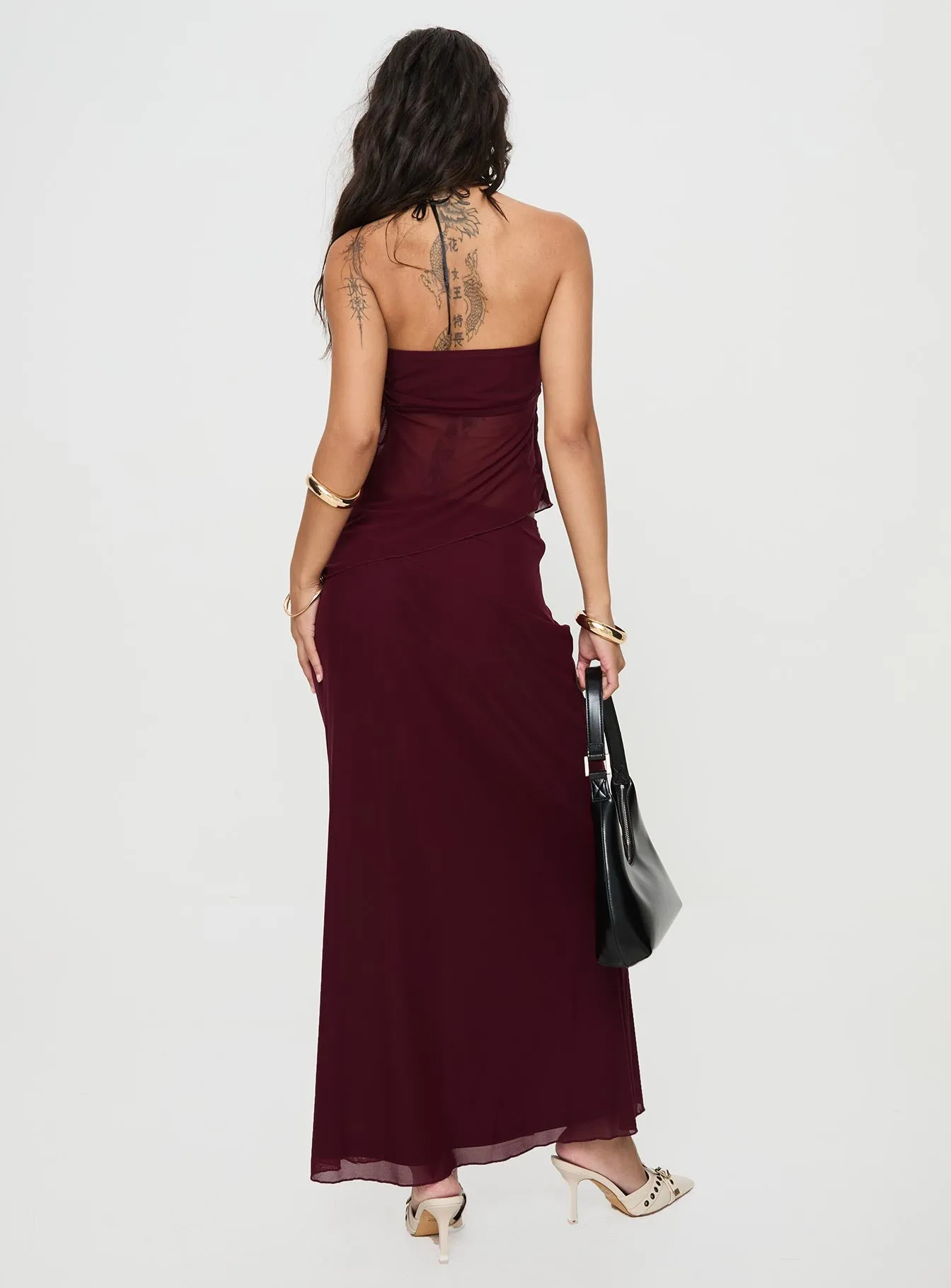 Semara Strapless Set Burgundy