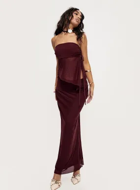 Semara Strapless Set Burgundy