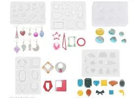 Set of 5 Designer Earring ,Pendant Geometrical Mould Silicone Mold Combo for casting UV Resin,Epoxy resin