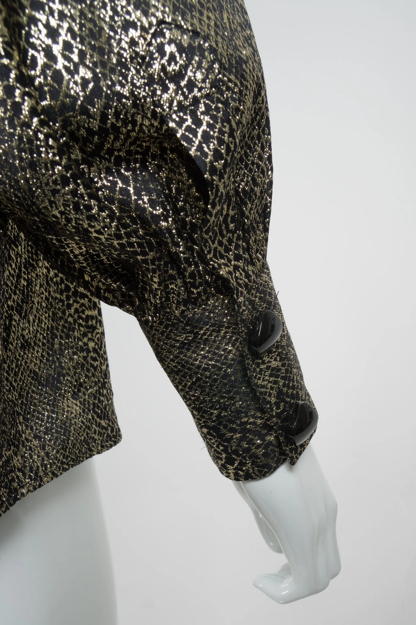 Snake Print Lamé Blouse & Skirt Set