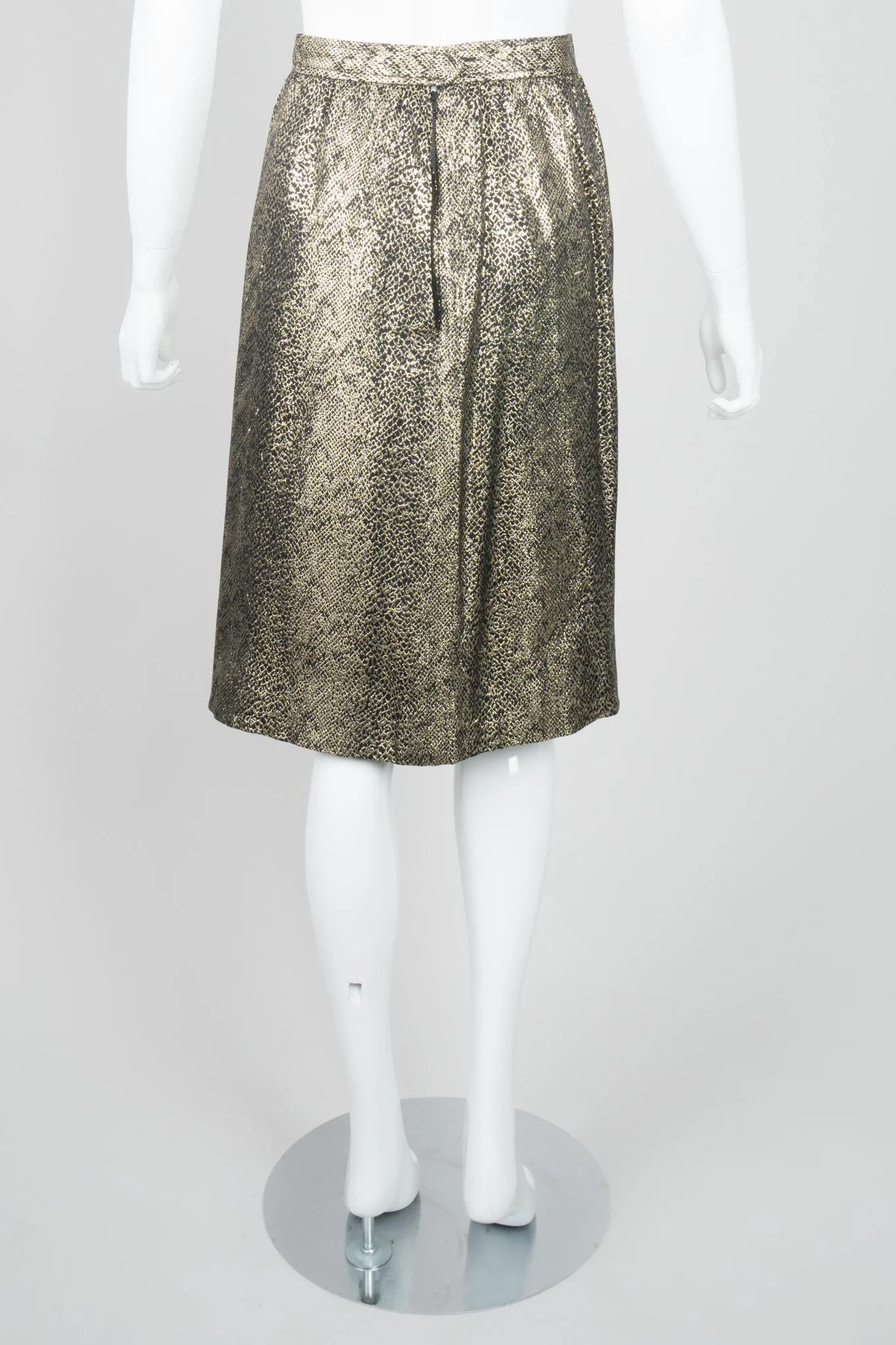 Snake Print Lamé Blouse & Skirt Set