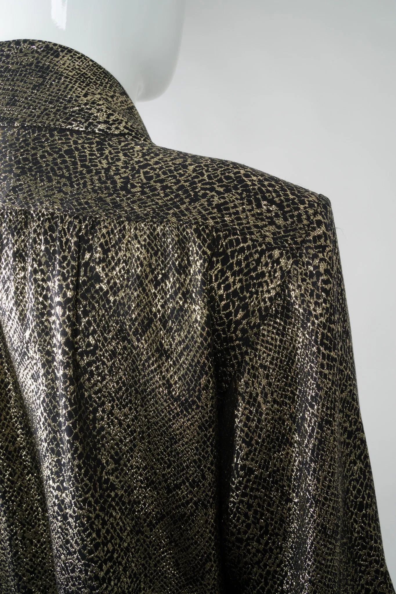 Snake Print Lamé Blouse & Skirt Set