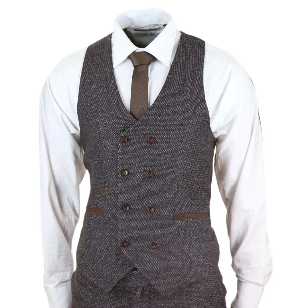 STZ32 - Men's Wool 3 Piece Suit Double Breasted Waistcoat Tweed 1920s