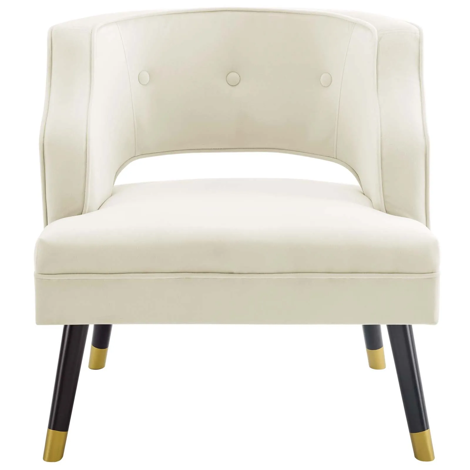 Traipse Button Tufted Open Back Performance Velvet Armchair