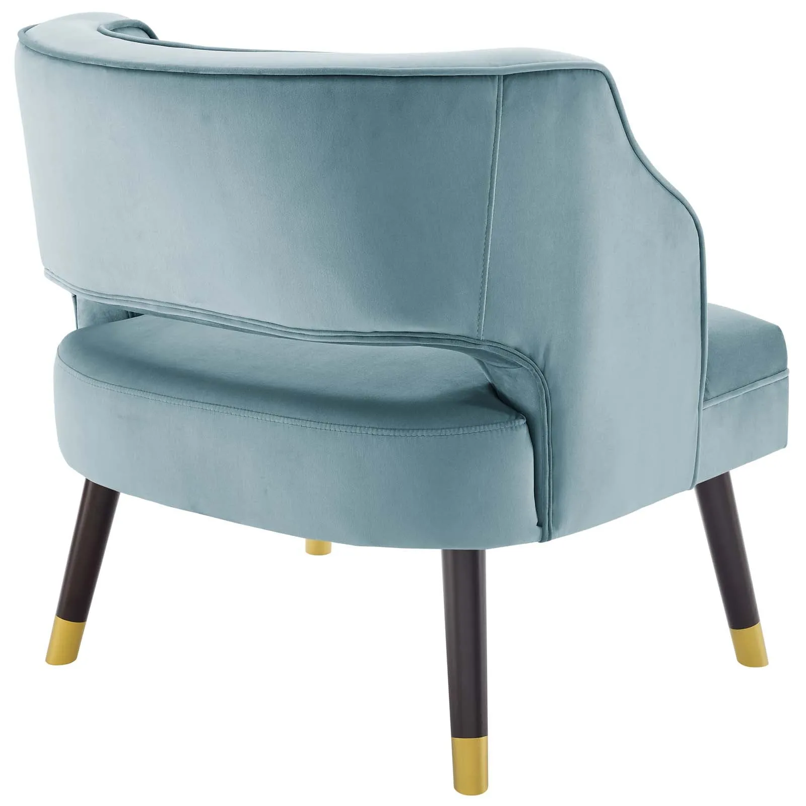 Traipse Button Tufted Open Back Performance Velvet Armchair