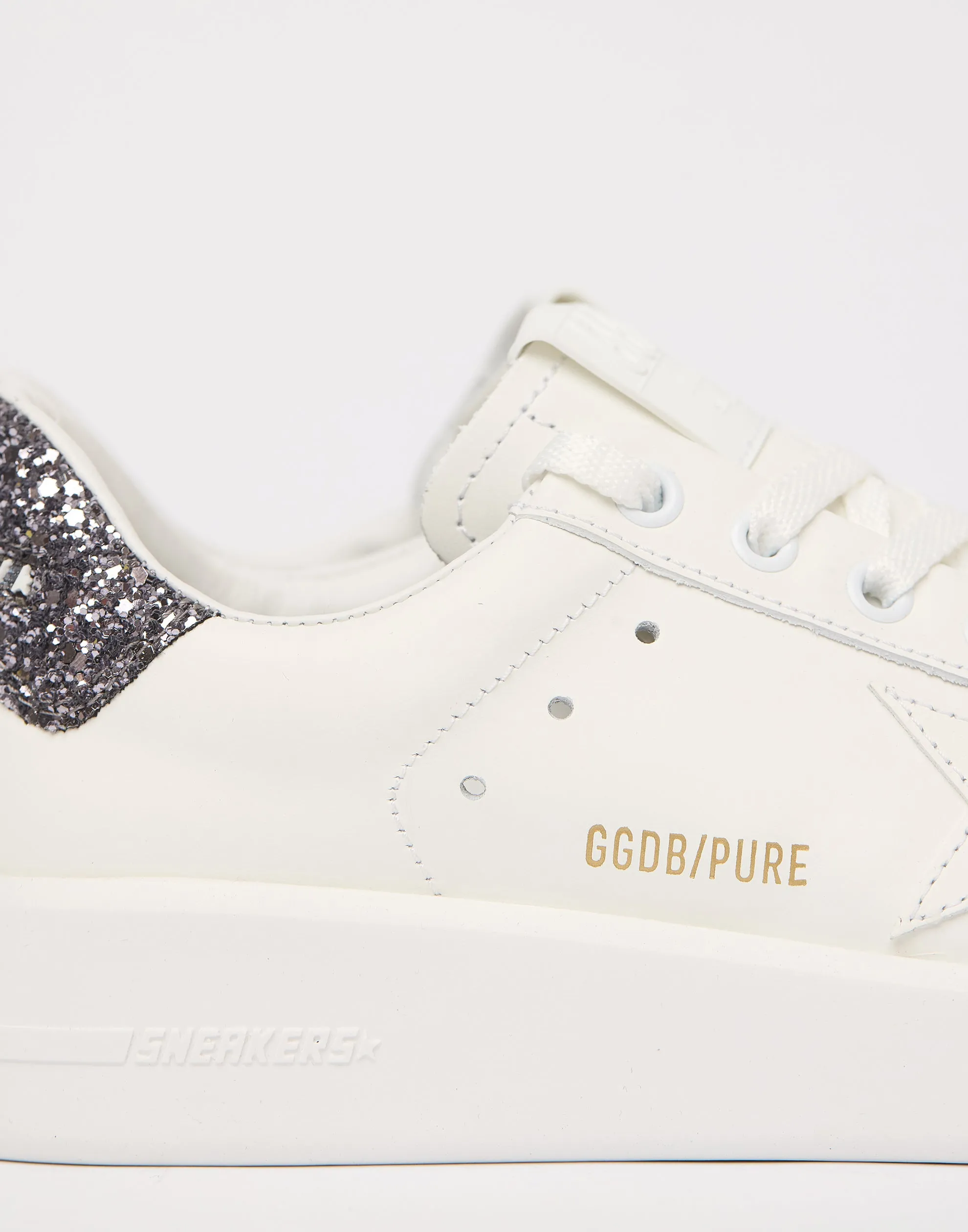 White & Anthracite Glitter Purestar Sneakers