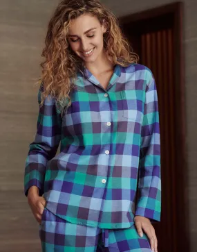 Women's Brushed Cotton Pyjama Set – Blue Shire Square