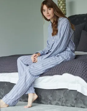 Women's Brushed Cotton Pyjama Set – Westwood Pebble Stripe