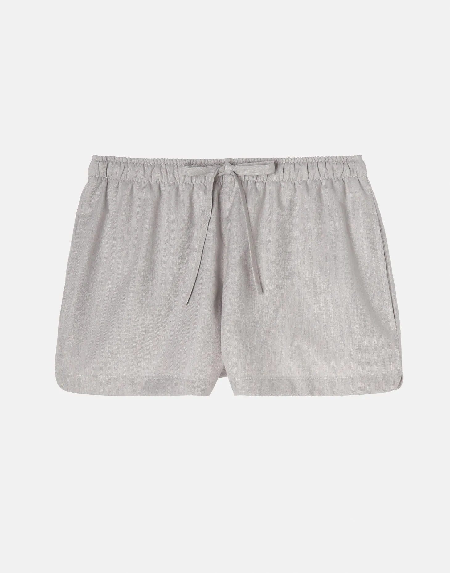 Women's Cotton Twill Sleep Shorts – Armoury Grey Herringbone