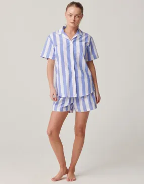 Women's Crisp Cotton Short Pyjama Set – Boat Blue Stripe