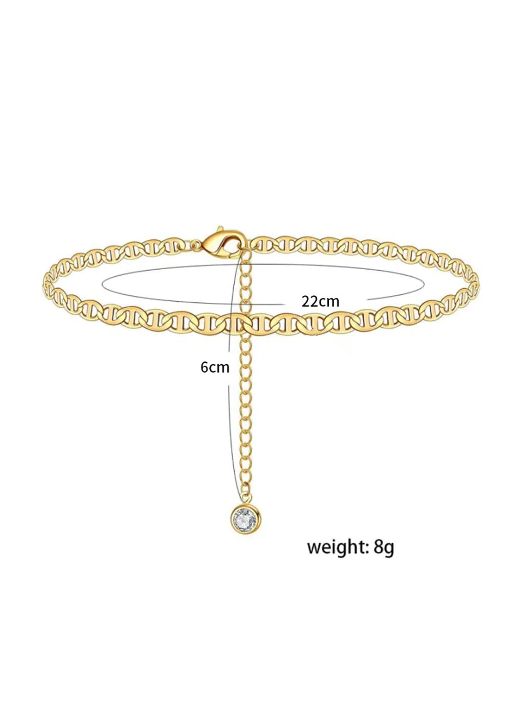 Yellow Chimes Gold Chain Anklet for Women Gold Chain Designed Simple Anklets for women and Girls